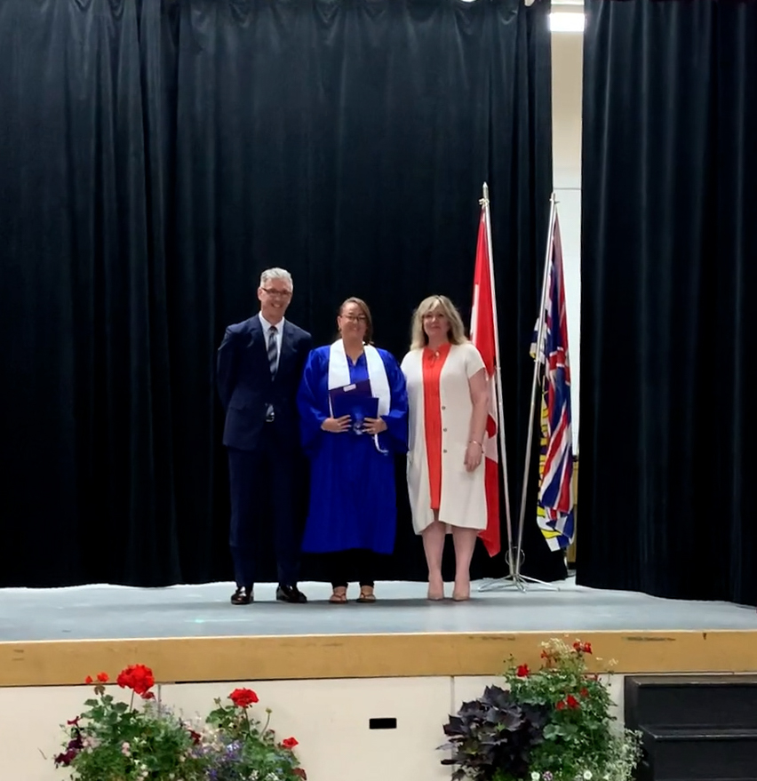 Channi Gonzales receives her BC Adult Graduation Diploma from the Continuing Education program in 2023.