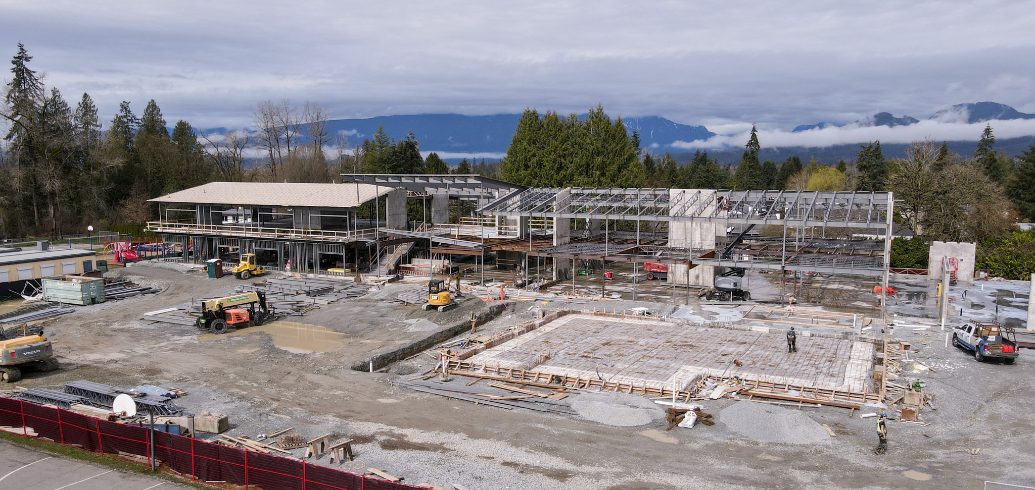 Eric Langton Elementary replacement school construction site in April 2025.
