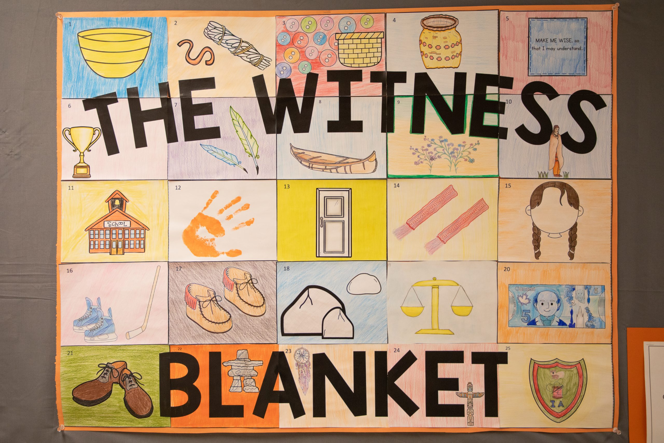 A bulletin board for Truth and Reconciliation week at Laity View Elementary.