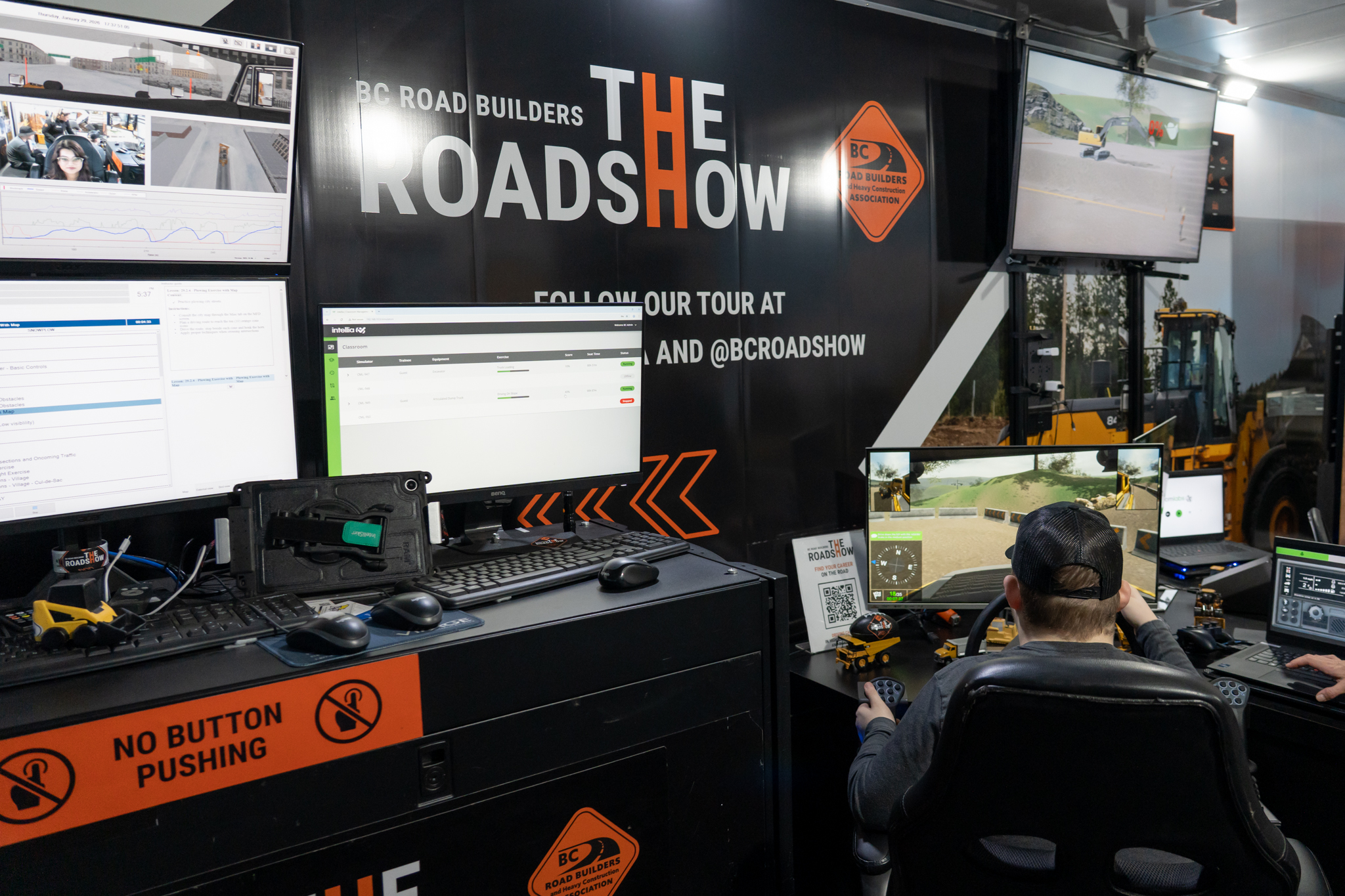 SD42 Trades Showcase 2026-013 Heavy equipment simulator trailer at the 2026 SD42 Trades Showcase.