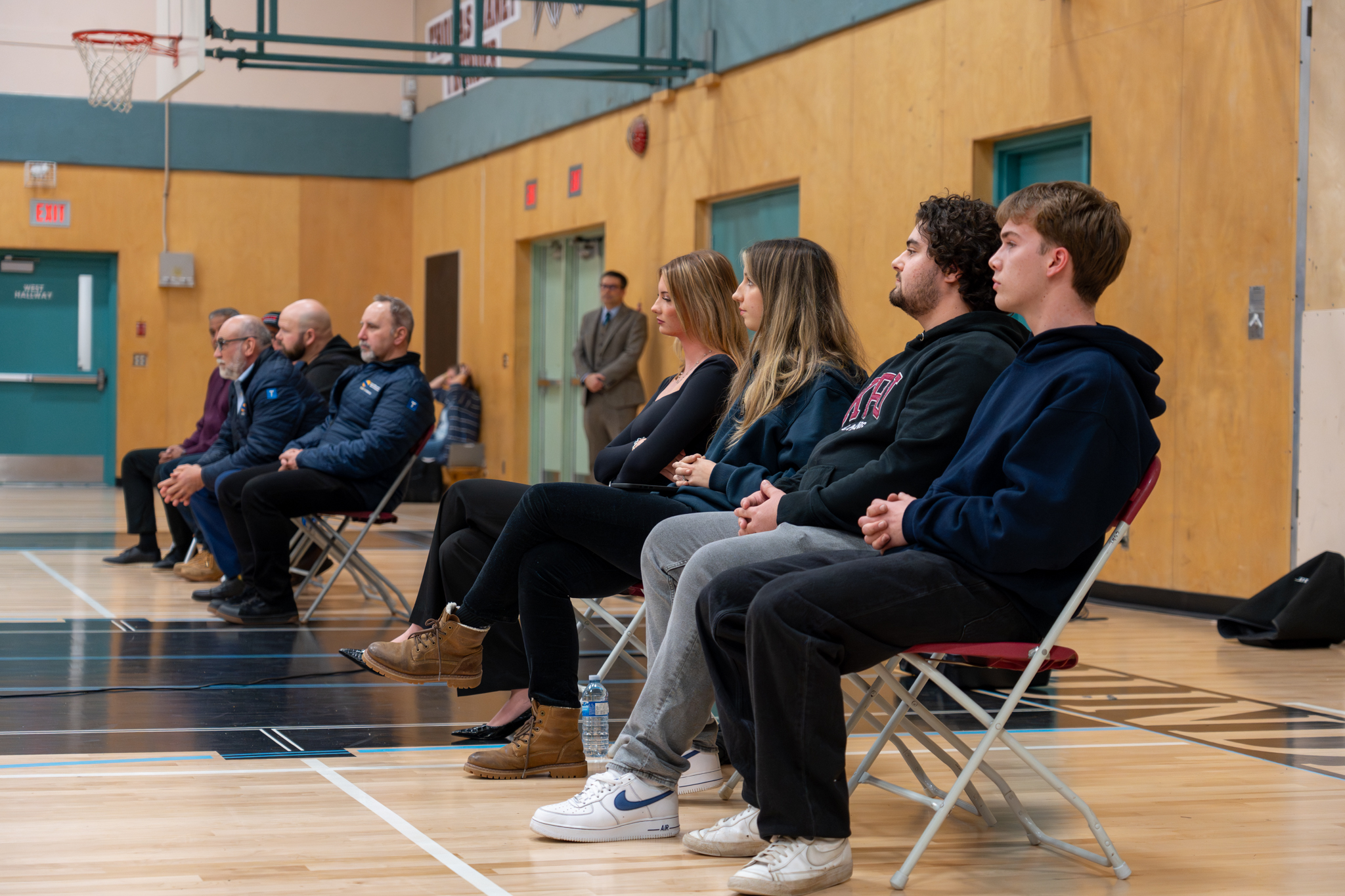SD42 Trades Showcase 2026-052 Industry panel in the Thomas Haney Secondary gym for the 2026 SD42 Trades Showcase.